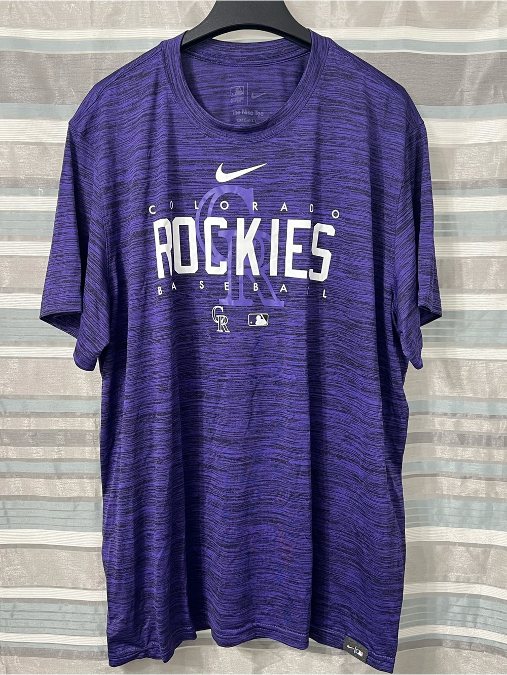 Nike Colorado Rockies Baseball Purple Graphic Performance Tee - Men's